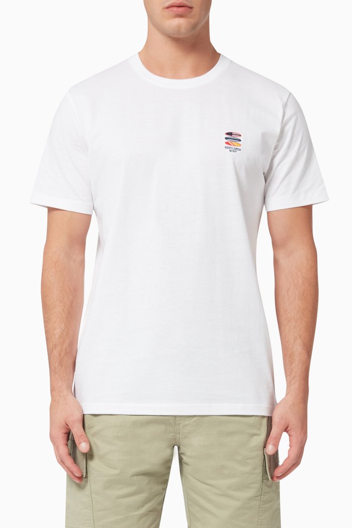 

Chest Embroidery T-shirt in Organic Cotton, White