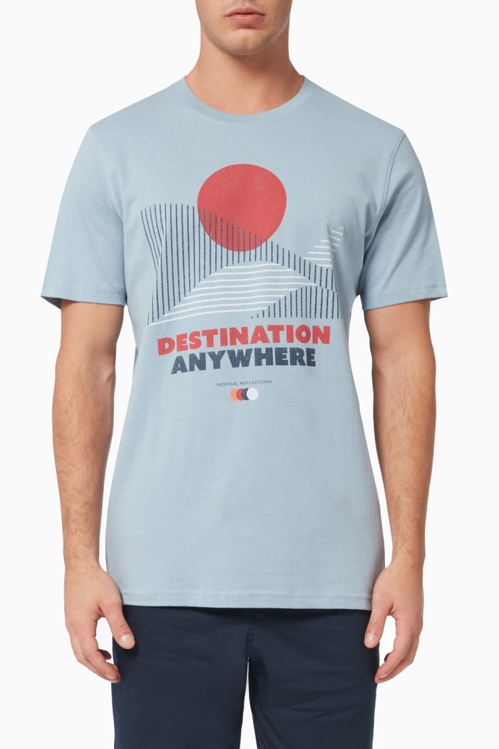 

Statement Print T-shirt in Organic Cotton, Blue