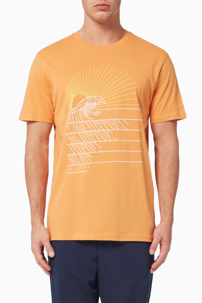 

Statement Print T-shirt in Organic Cotton, Brown