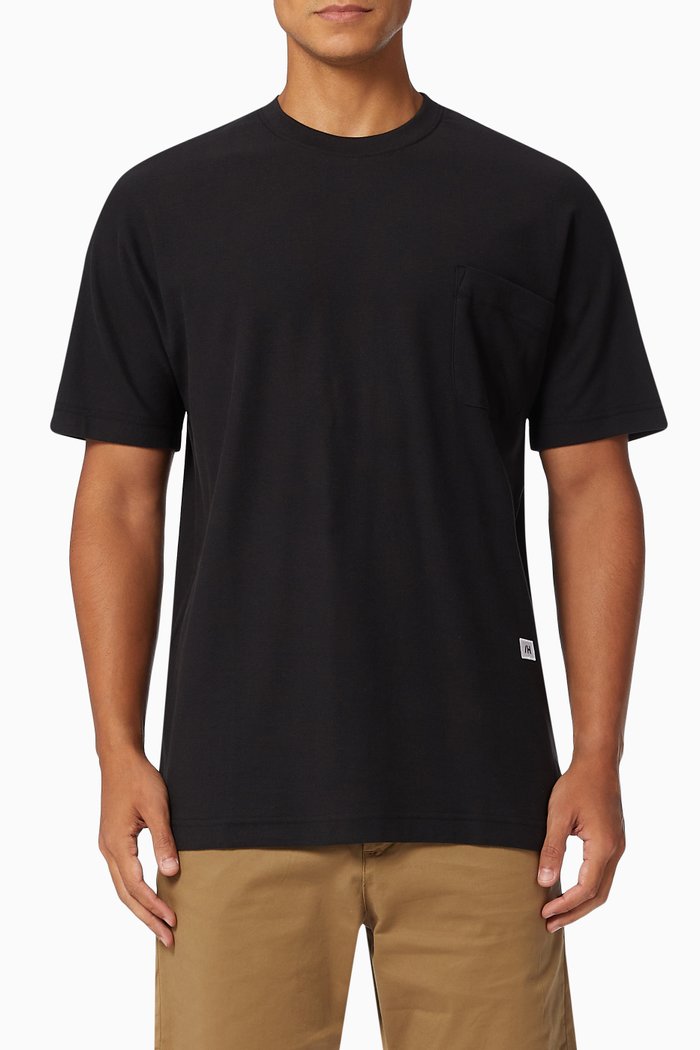 

Seamless Textured T-shirt in Organic Cotton, Black