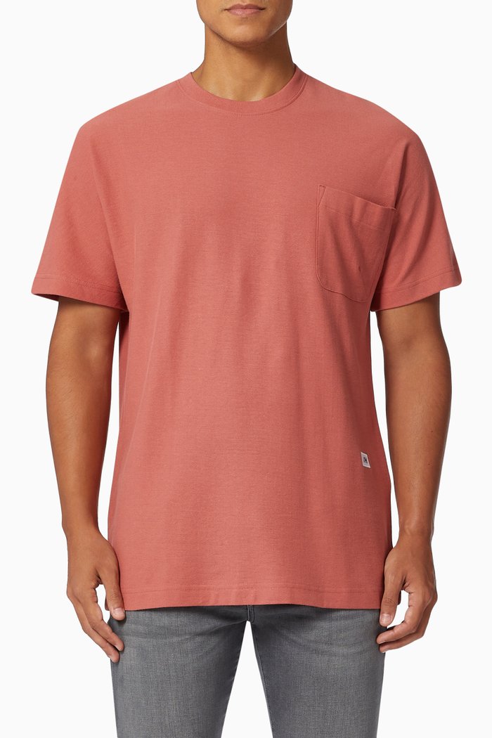 

Seamless Textured T-shirt in Organic Cotton, Orange