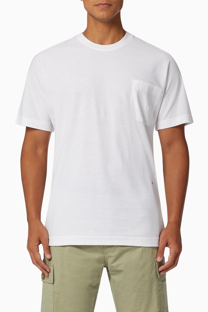 

Seamless Textured T-shirt in Organic Cotton, White
