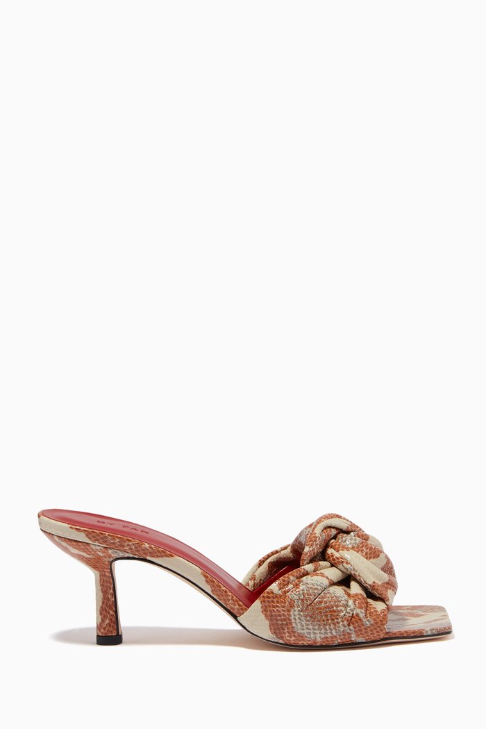 

Lana Mules in Snake Print Leather, Brown