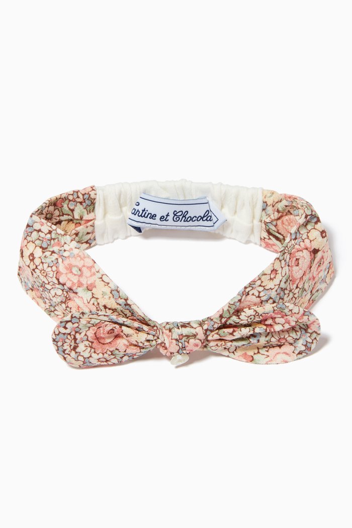 

Floral Headband with Bow in Cotton, Multicolour