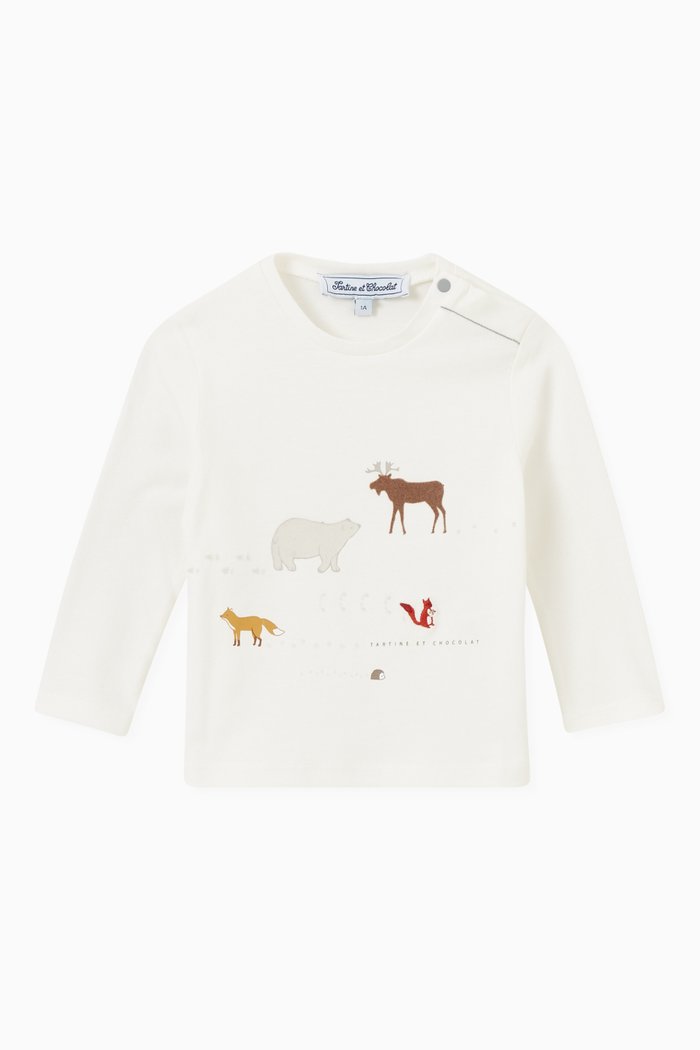 Animal Graphic T-shirt in Jersey, Neutral