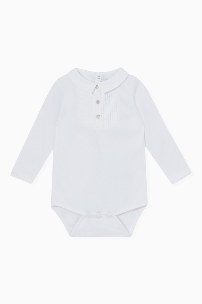 

Peter Pan Collar Bodysuit in Jersey, White