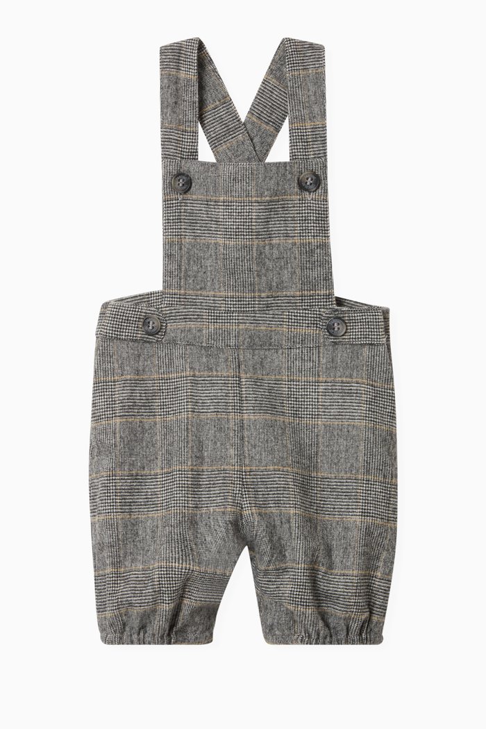 

Plaid Dungaree in Wool-Blend, Grey