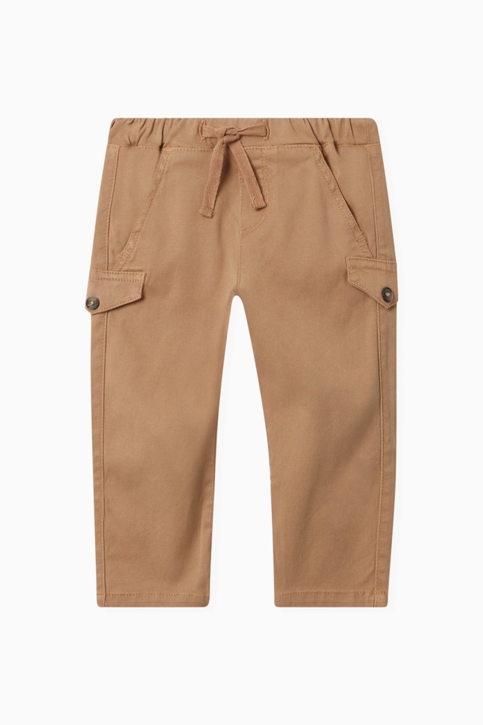 

Cargo Pocket Trousers in Cotton Twill, Brown