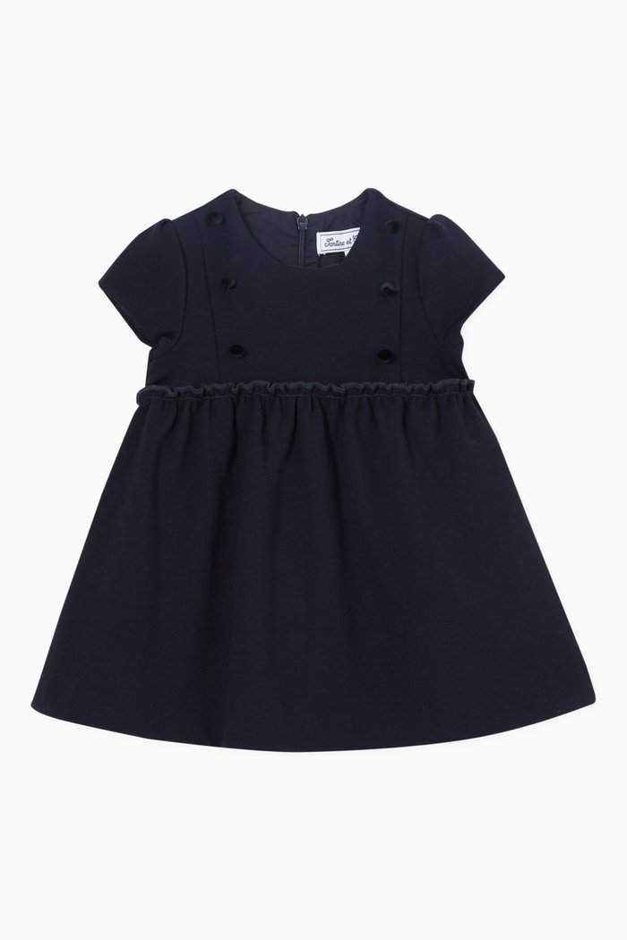 

Button Dress in Milano, Blue