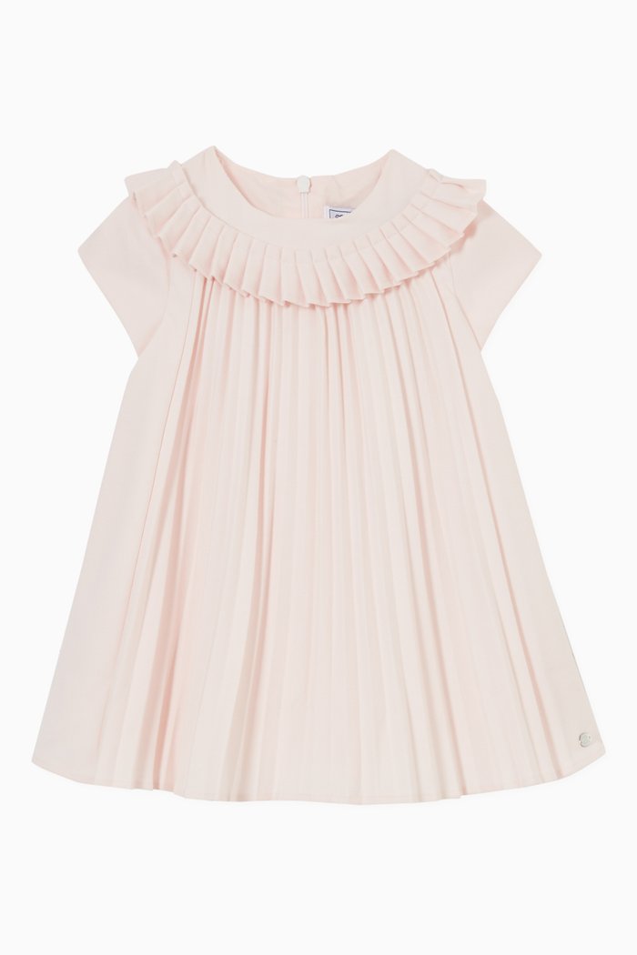 

Pleated Dress in Flannel, Pink