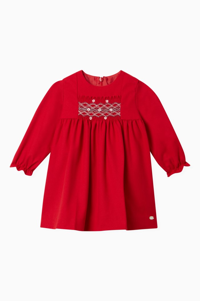 

Embroidered Tulle Dress, Red