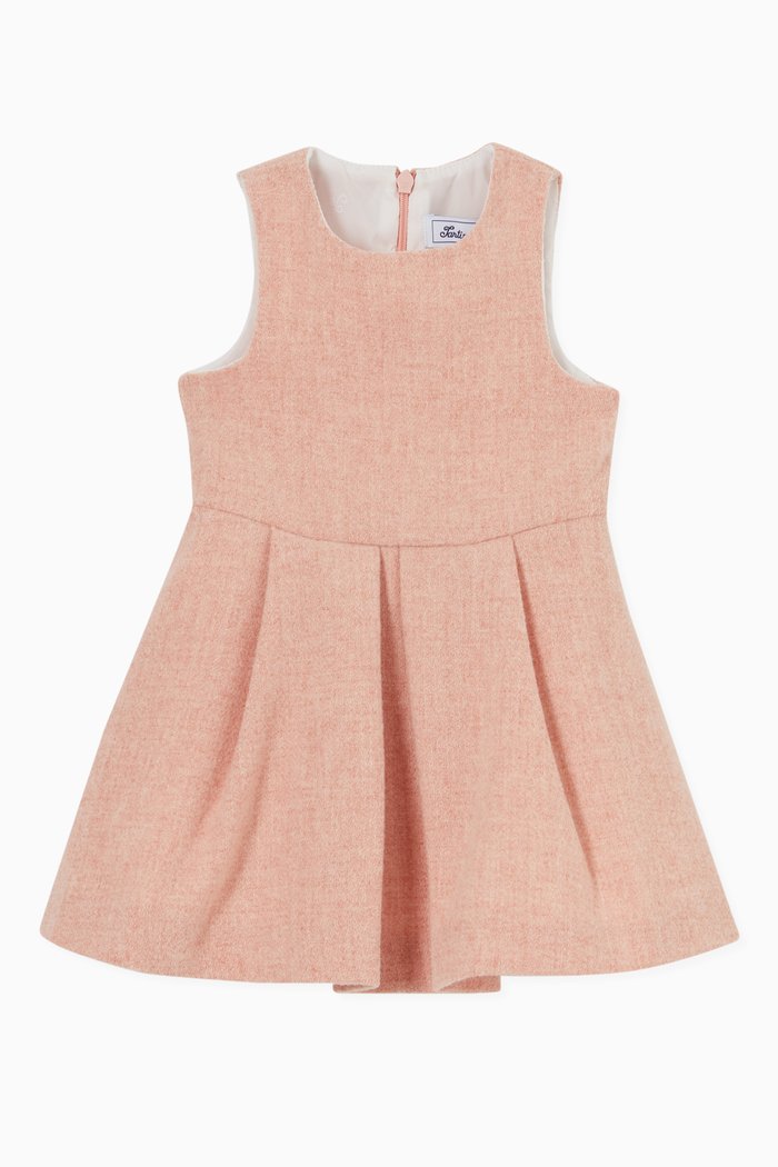 

Pinafore Dress in Wool Blend, Pink