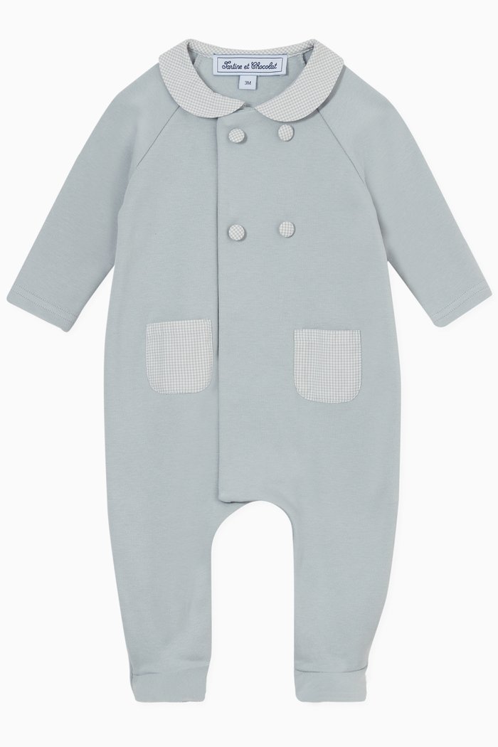 

Button Pyjamas in Interlock, Blue