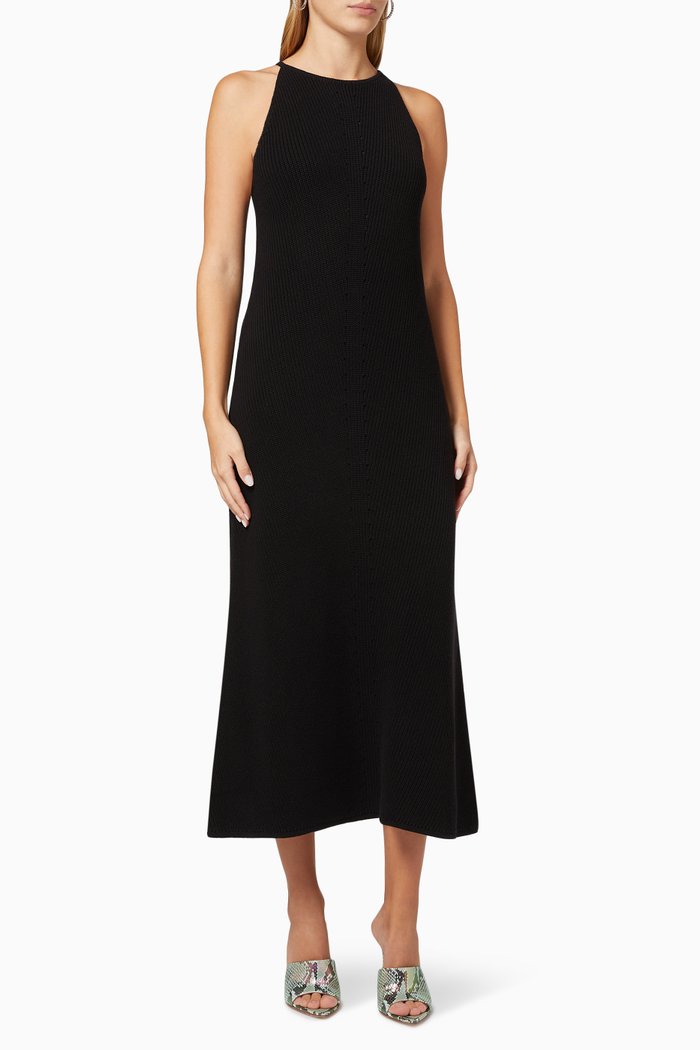 

Maxi Knit Dress in Cotton, Black