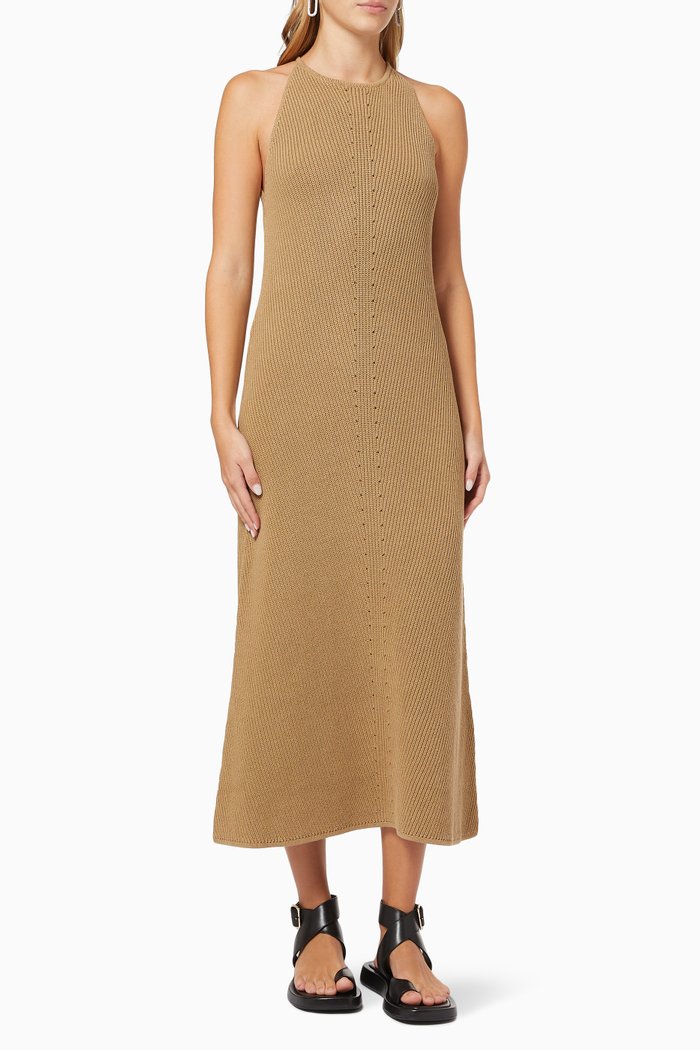 

Maxi Knit Dress in Cotton, Green