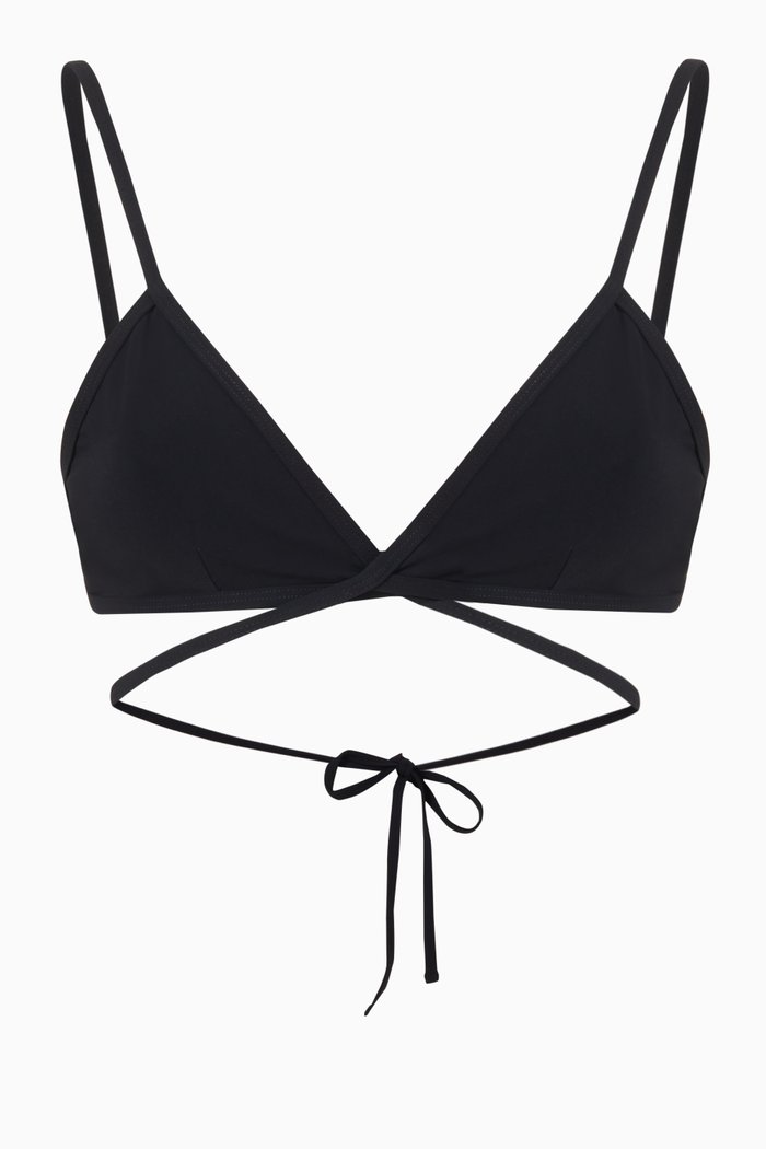 

Wrapped Tie Bikini Top, Black