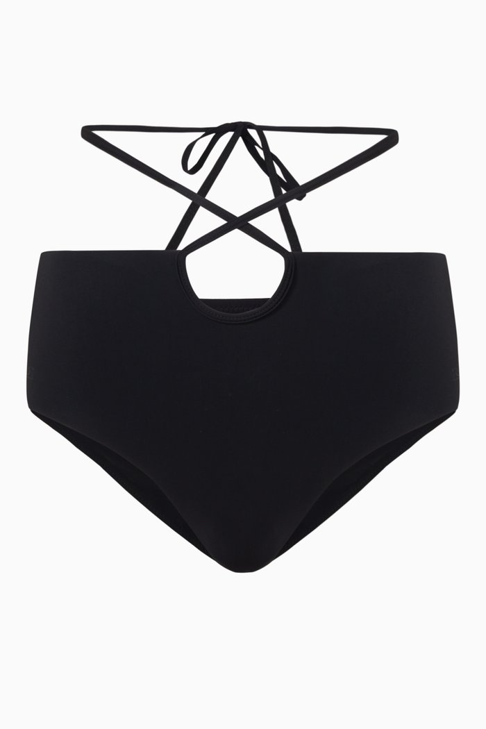 

Looped Tie Bikini Brief, Black