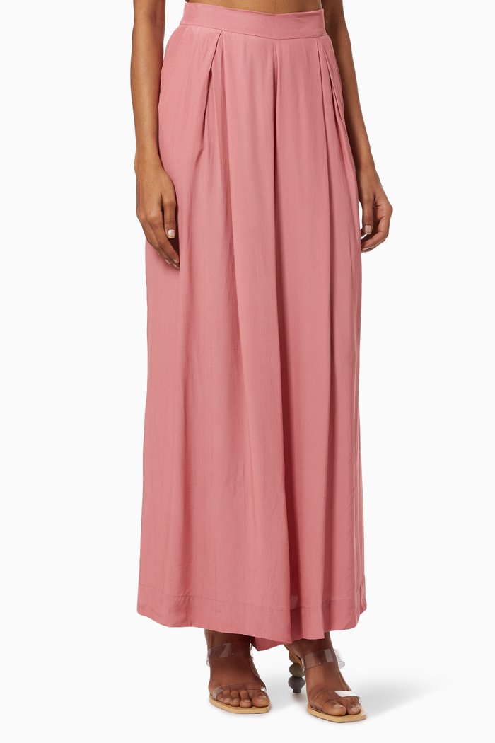 Wide Leg Pants in Sustainable Rayon, Pink