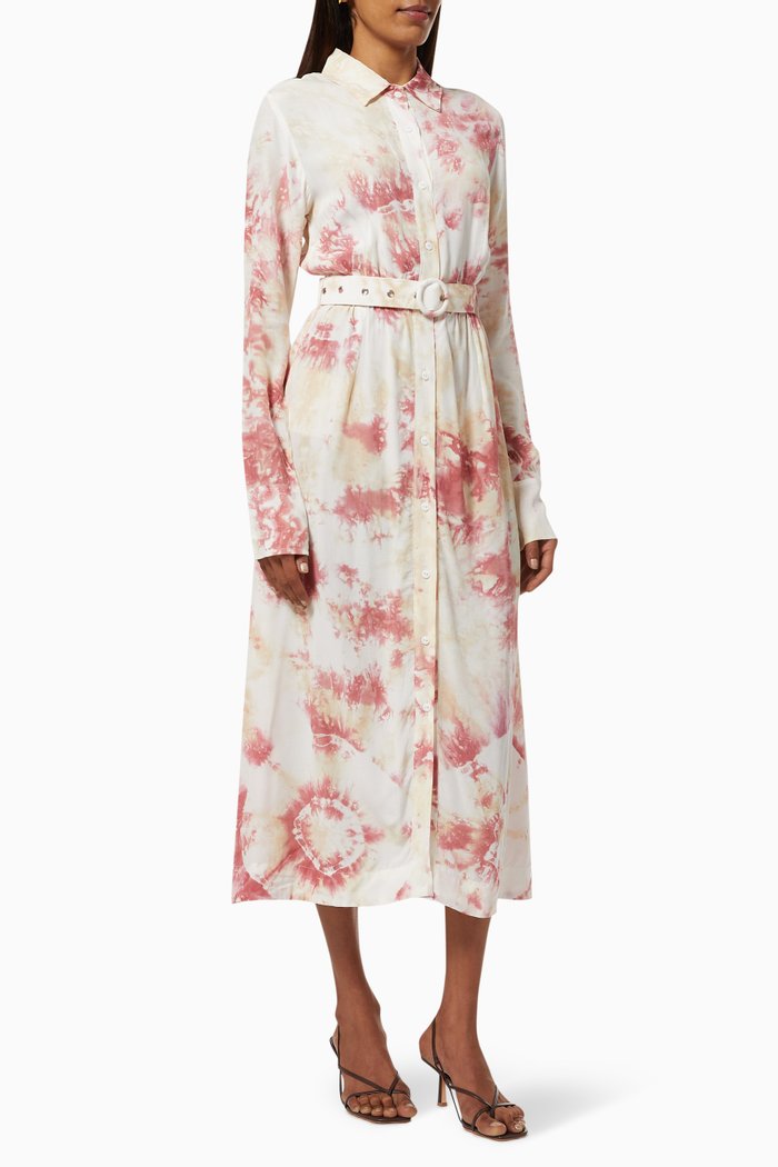 

Tie Dye Shirt Dress in Sustainable Rayon, Neutral