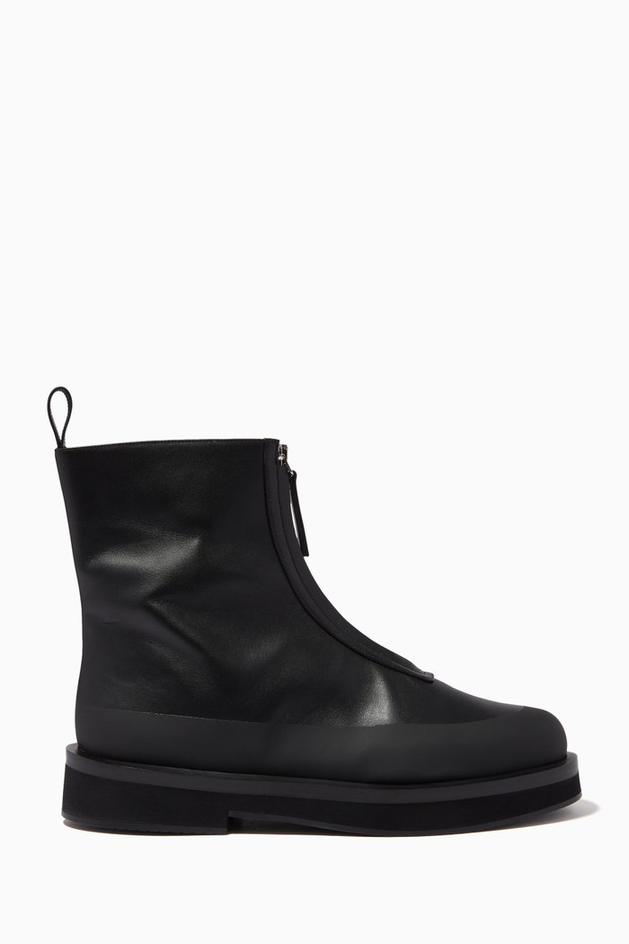 Malmok Ankle Boots in Leather, Black