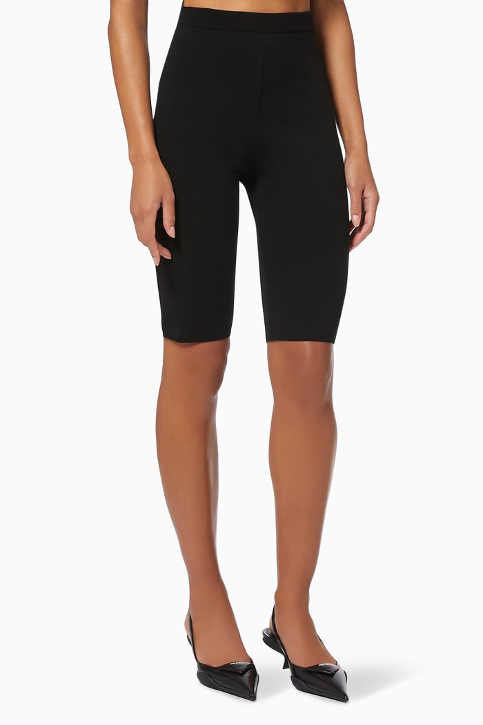 

Biker Style Bermuda Shorts in Viscose, Black