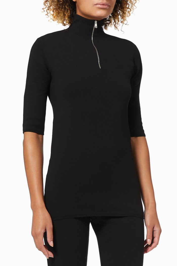 

Turtleneck Top in Viscose, Black