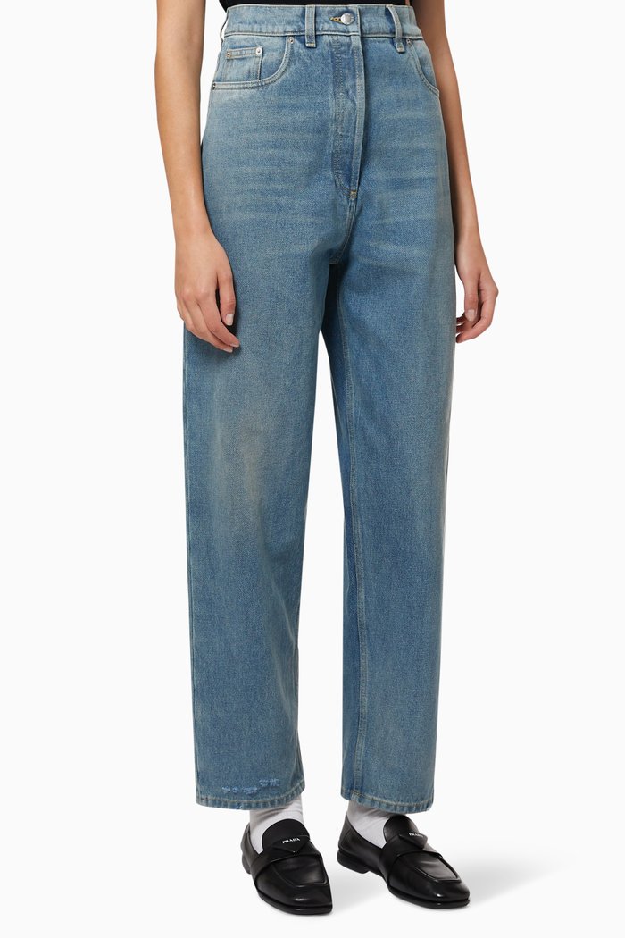 

Triangle Logo Jeans in Organic Denim, Blue
