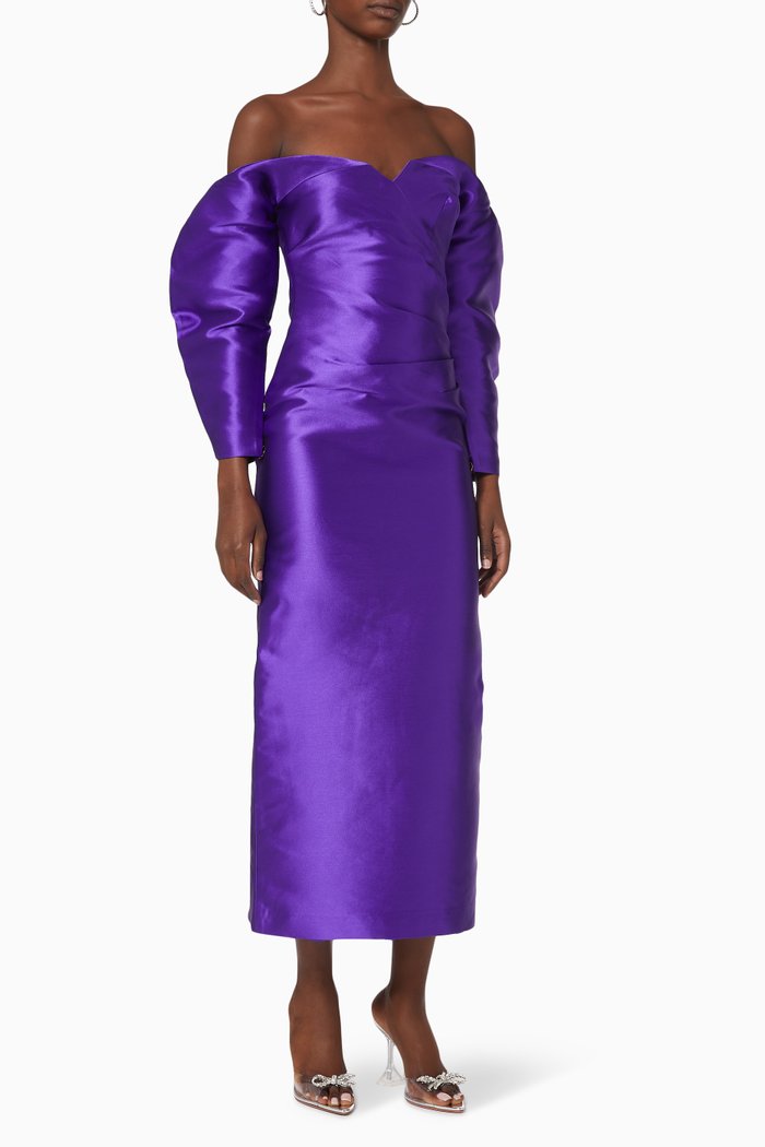 

Le Rêveur Matin Dress in Tafta, Purple