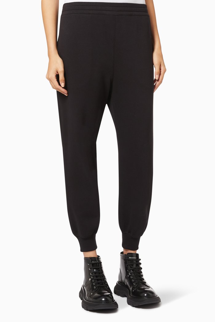 

McQueen Graffiti Joggers in Cotton Jersey, White