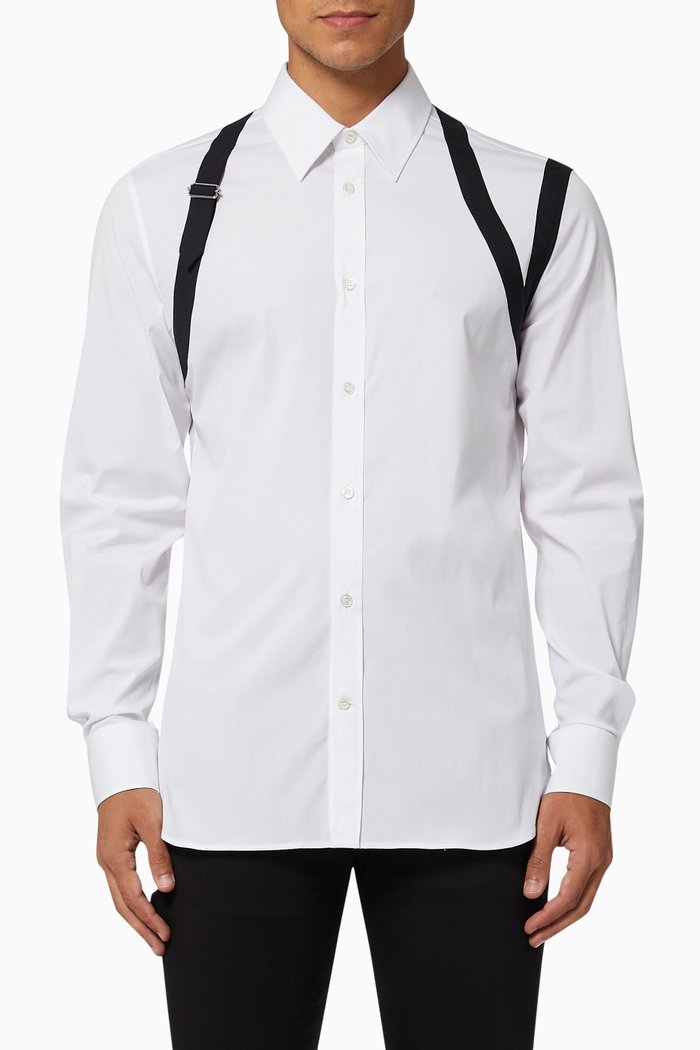 

Cage Harness Shirt in Stretch Cotton Poplin, White