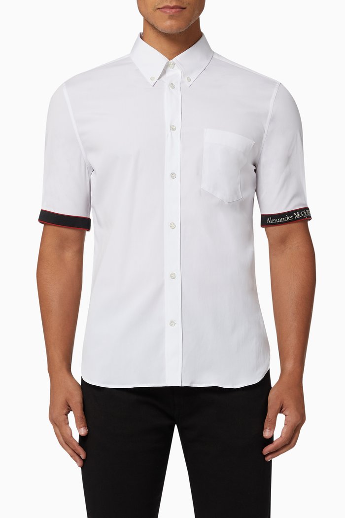 Selvedge Tape Shirt in Stretch Poplin, White