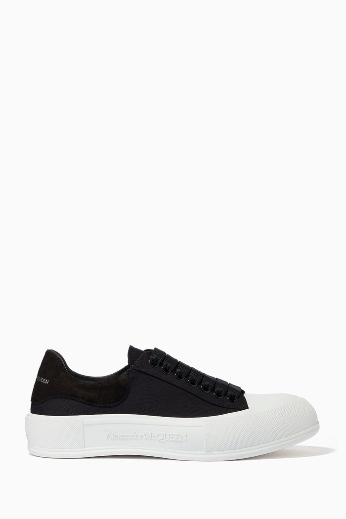 

Deck Lace Up Plimsolls in Canvas, Multicolour