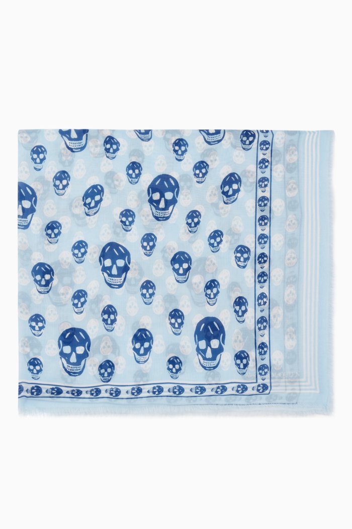 

Classic Biker Skull Scarf in Modal, Blue