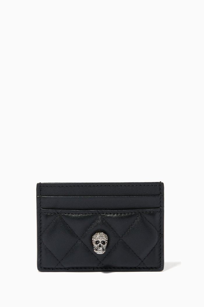 

Skull Card Holder in Quilted Nappa, White