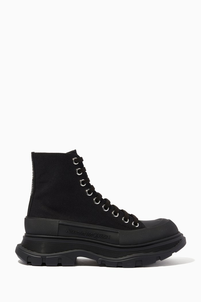 

Ankle Boots in Canvas, Black