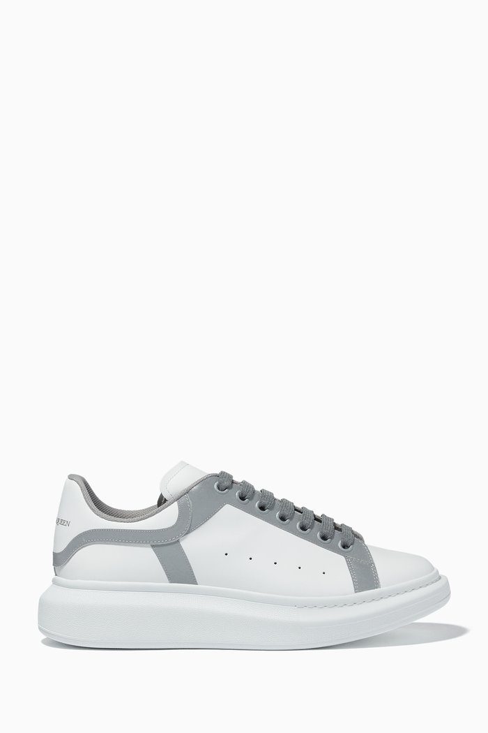 

Oversized Sneakers in Reflective Leather, White