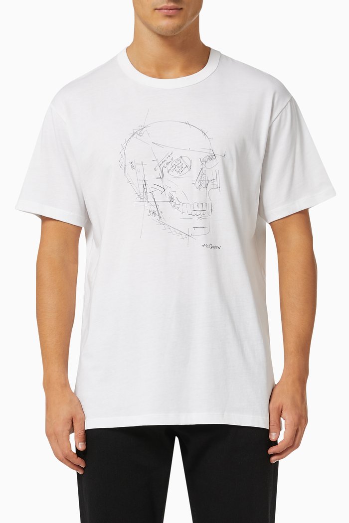 

Pattern Skull Oversized T-shirt in Cotton Jersey, Multicolour