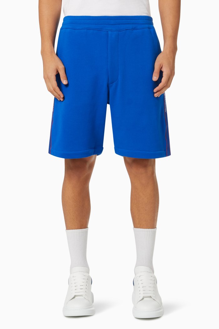 

Selvedge Logo Tape Shorts in Cotton Jersey, Brown