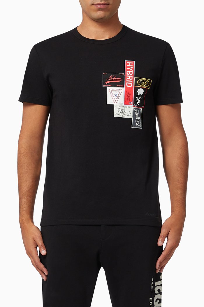 Labels T-shirt in Organic Light Jersey, Black