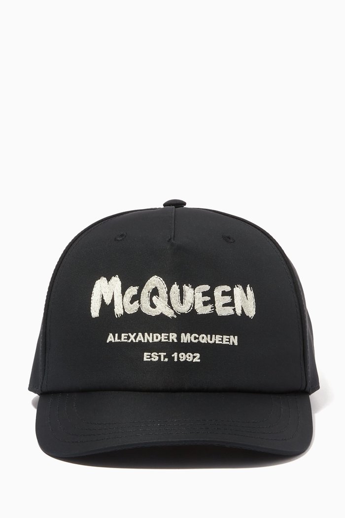 

McQueen Graffiti Baseball Cap in Polyfaille, White