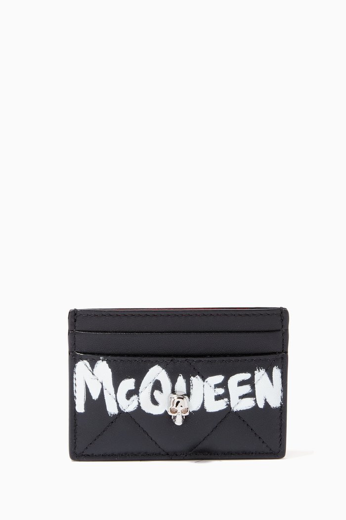 

Skull Card Holder in Quilted Nappa, Black