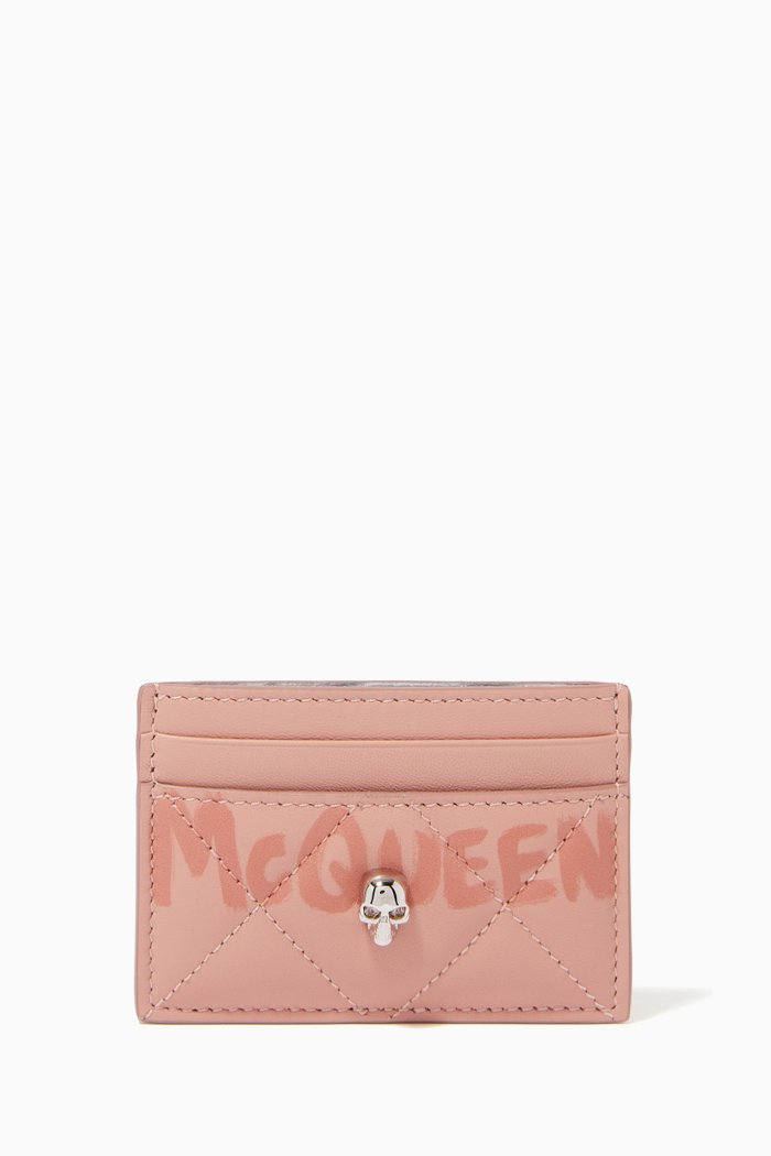 

Skull Card Holder in Quilted Nappa, Red