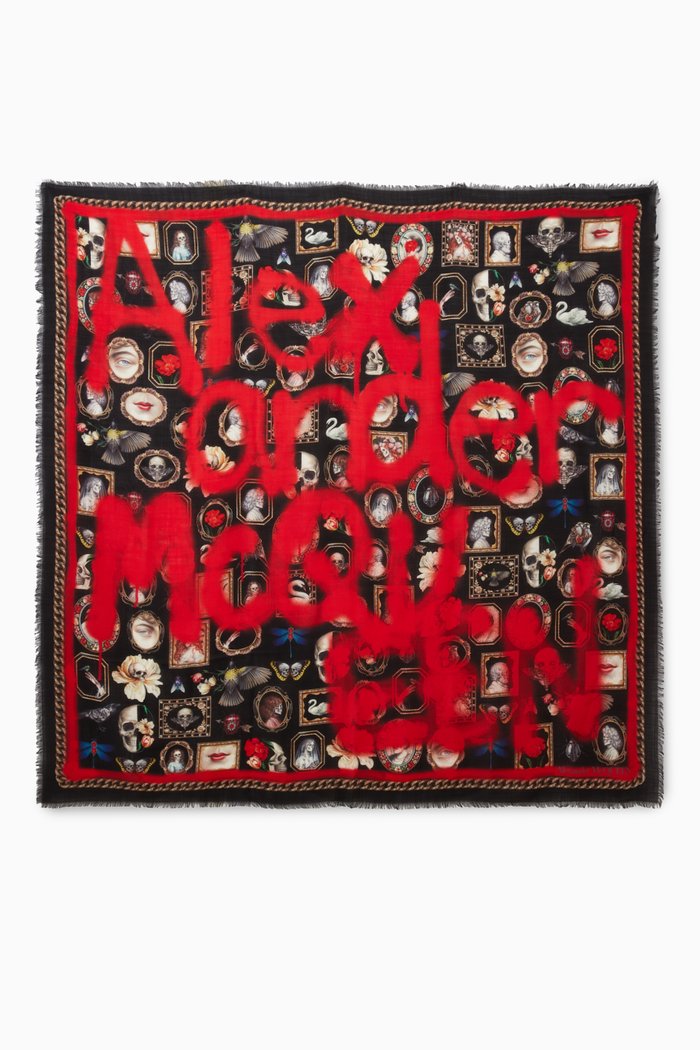 

Vandalized Curiosities Scarf in Modal, Black