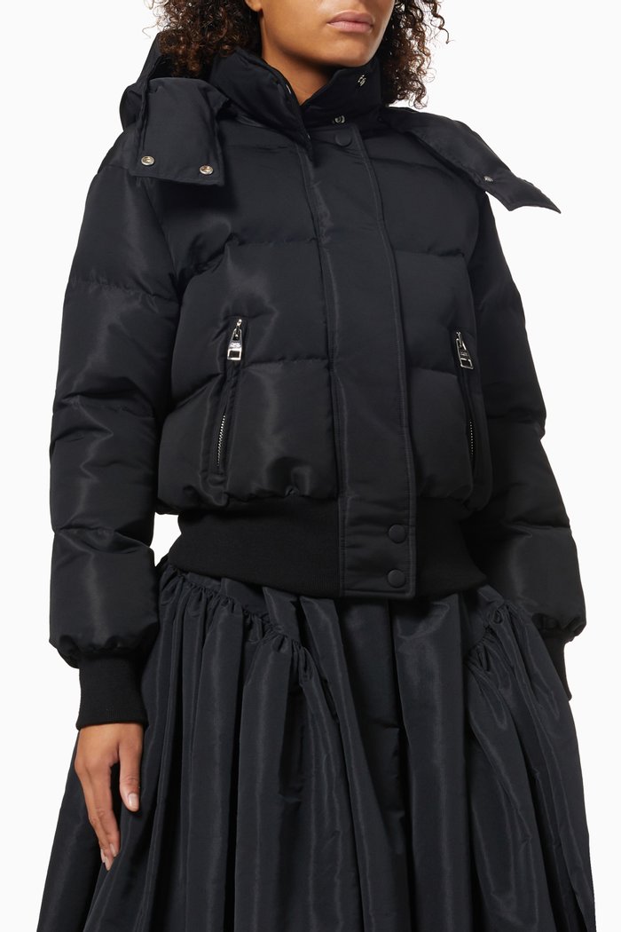 

McQueen Graffiti Puffer Jacket in Polyfaille, Black