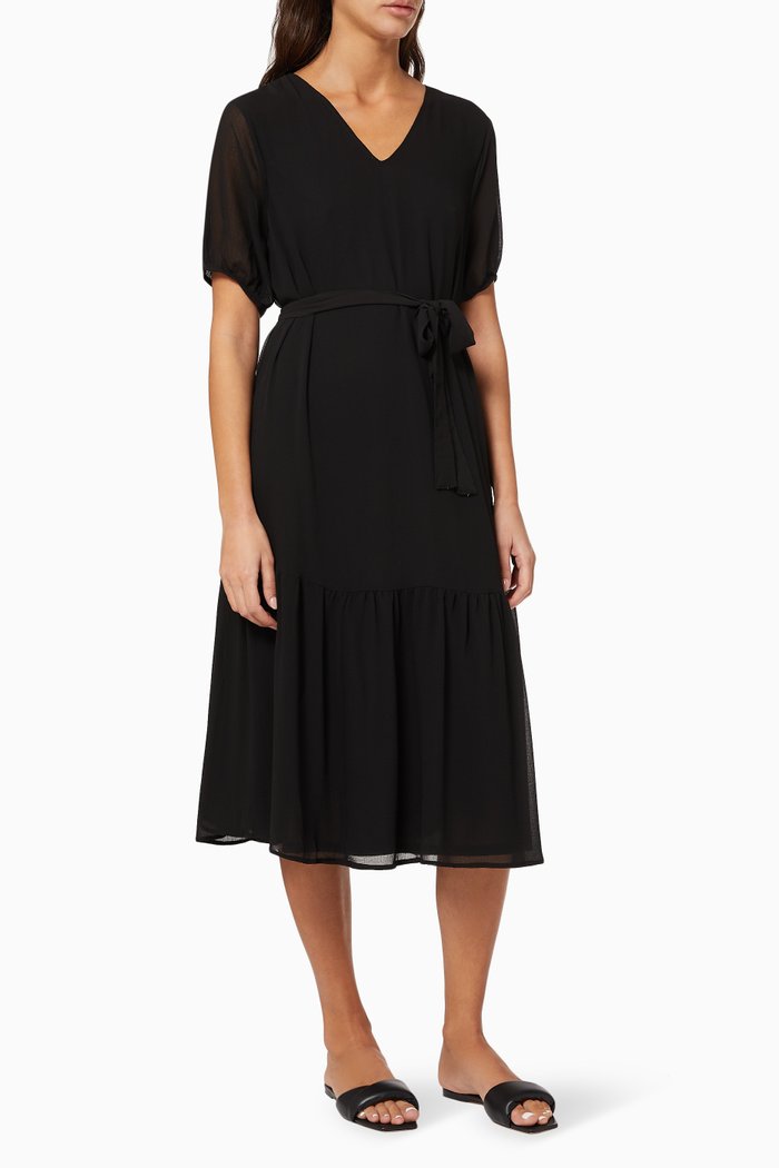 

Tie-string Dress in Recycled Polyester, Black