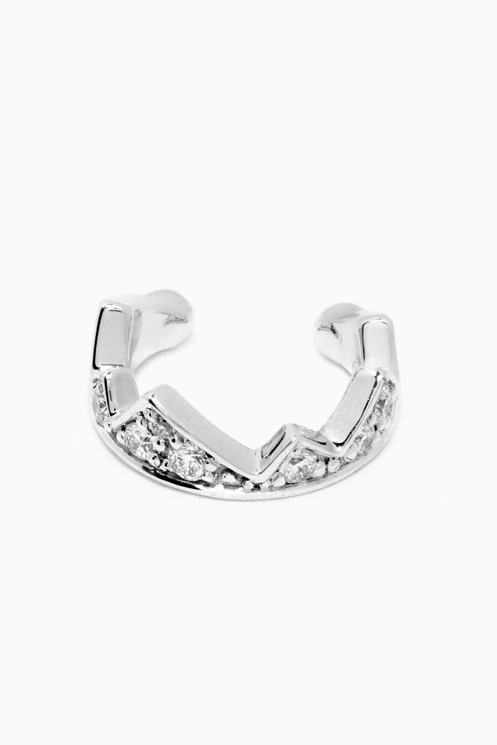 

Capture Light Single Earcuff with Diamonds in 18kt White Gold