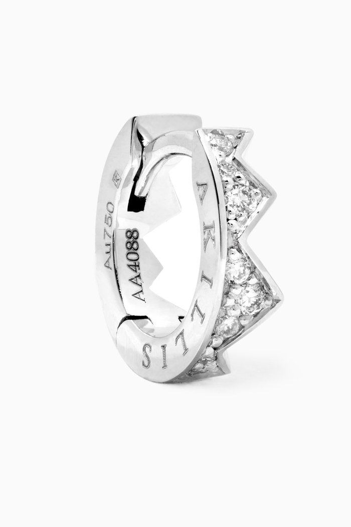 

Capture Light Mini Hoop Left Earring with Diamonds in 18kt White Gold