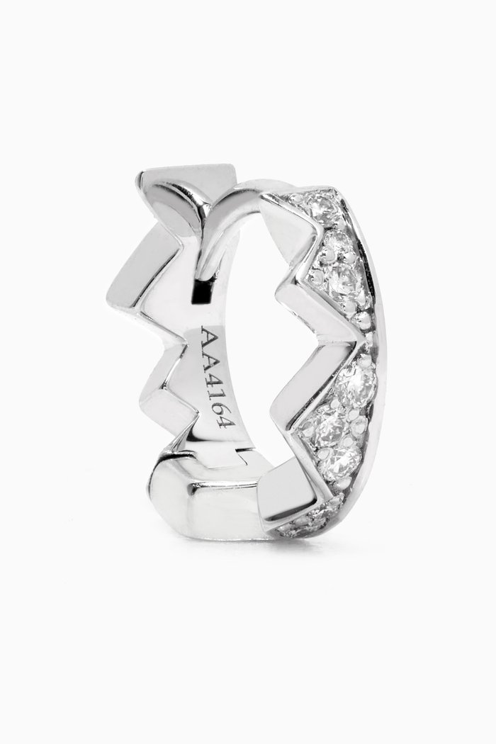

Capture Light Mini Hoop Right Earring with Diamonds in 18kt White Gold