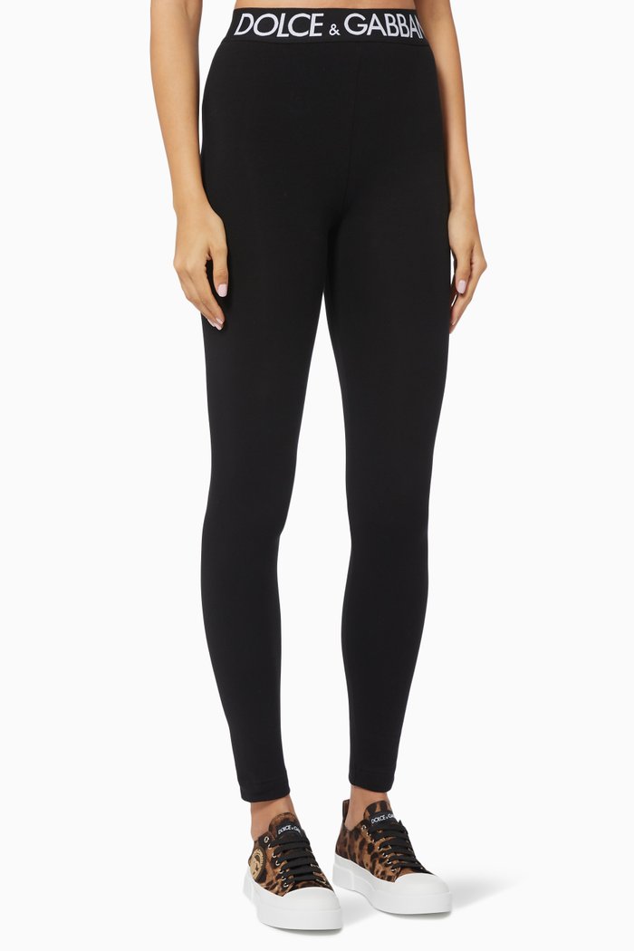 

Logo Leggings in Jersey, Black