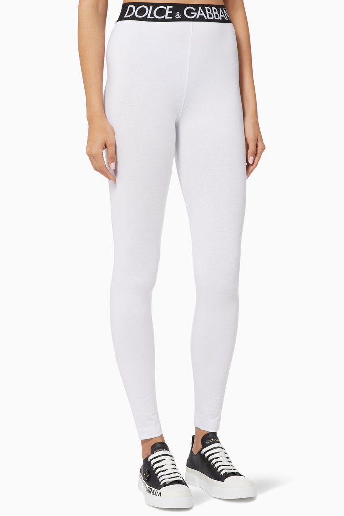 

Logo Leggings in Jersey, White